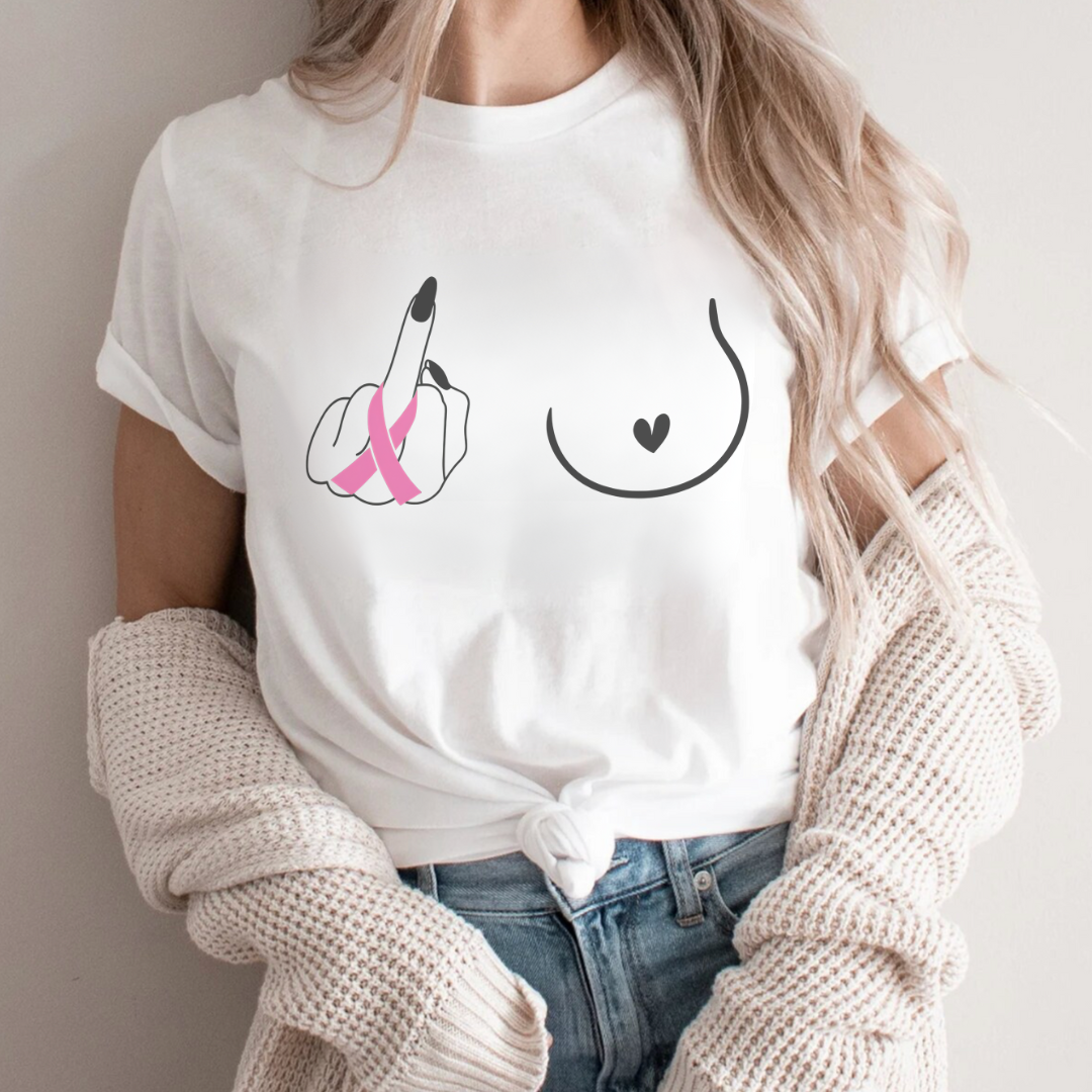 Breast (Middle finger Right Side)๐๏ธ Cancer Support T-shirt