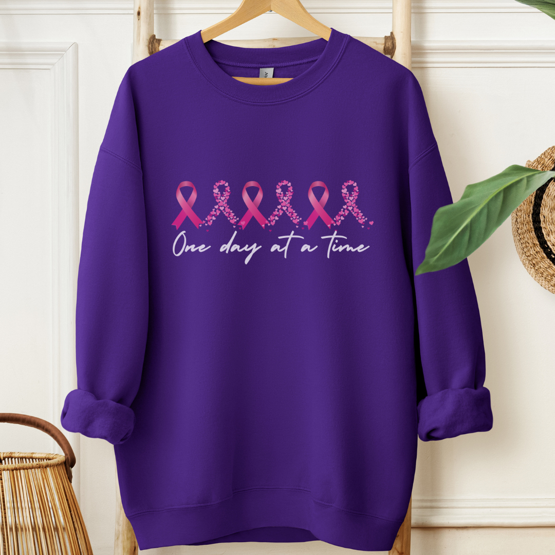 One day (Ribbon)🎗️Cancer support Sweatshirt
