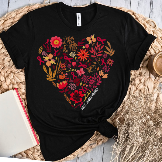 Blood Cancer Heart🎗️ Cancer Support T-shirt