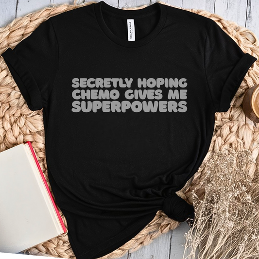 Superpowers (Black)🎗️ Cancer Support T-shirt