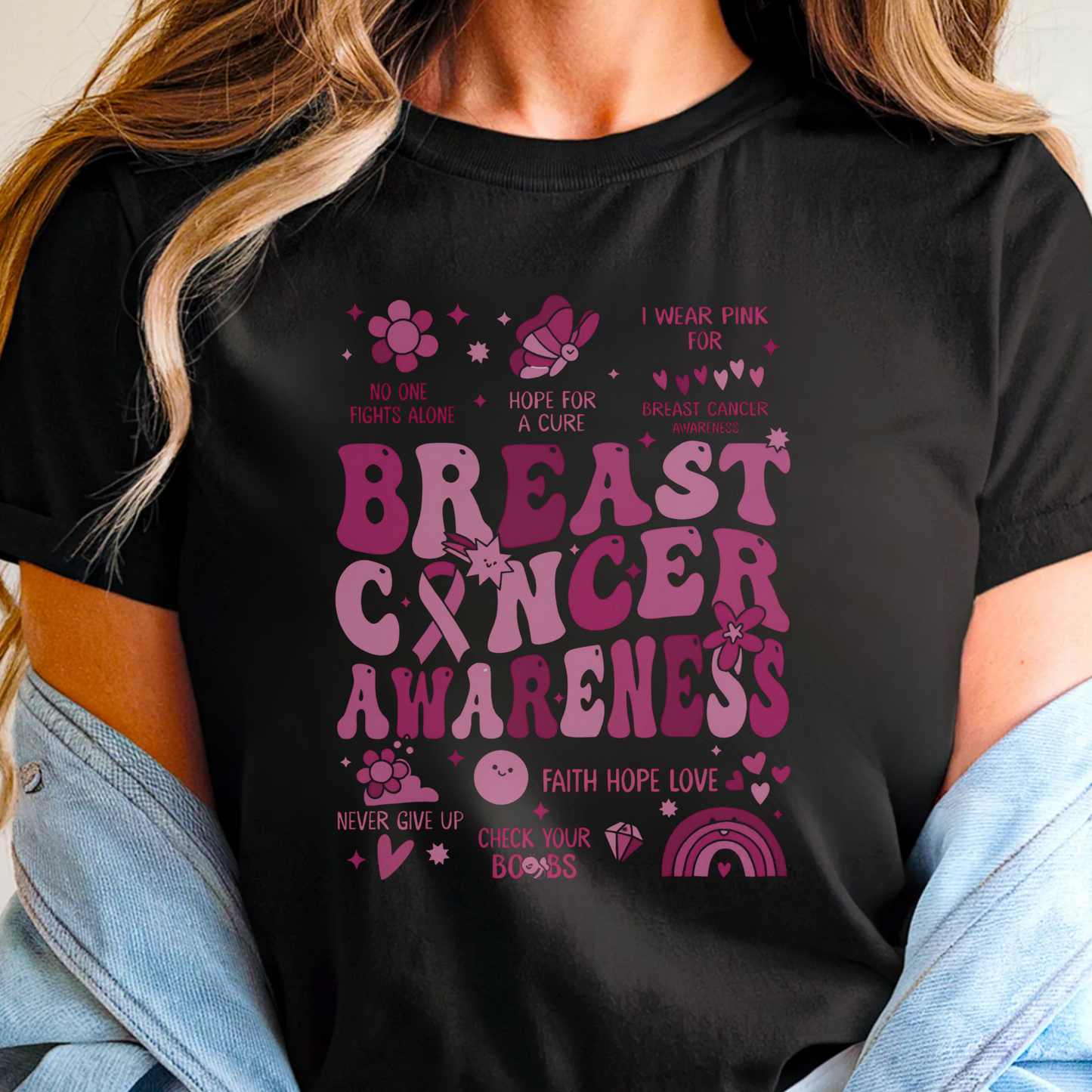 Check your Boobs🎗️ Cancer Support T-shirt