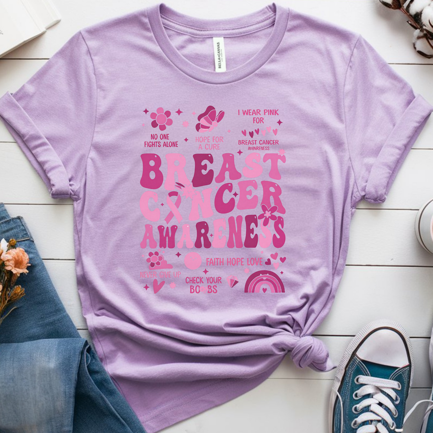 Check your Boobs🎗️ Cancer Support T-shirt