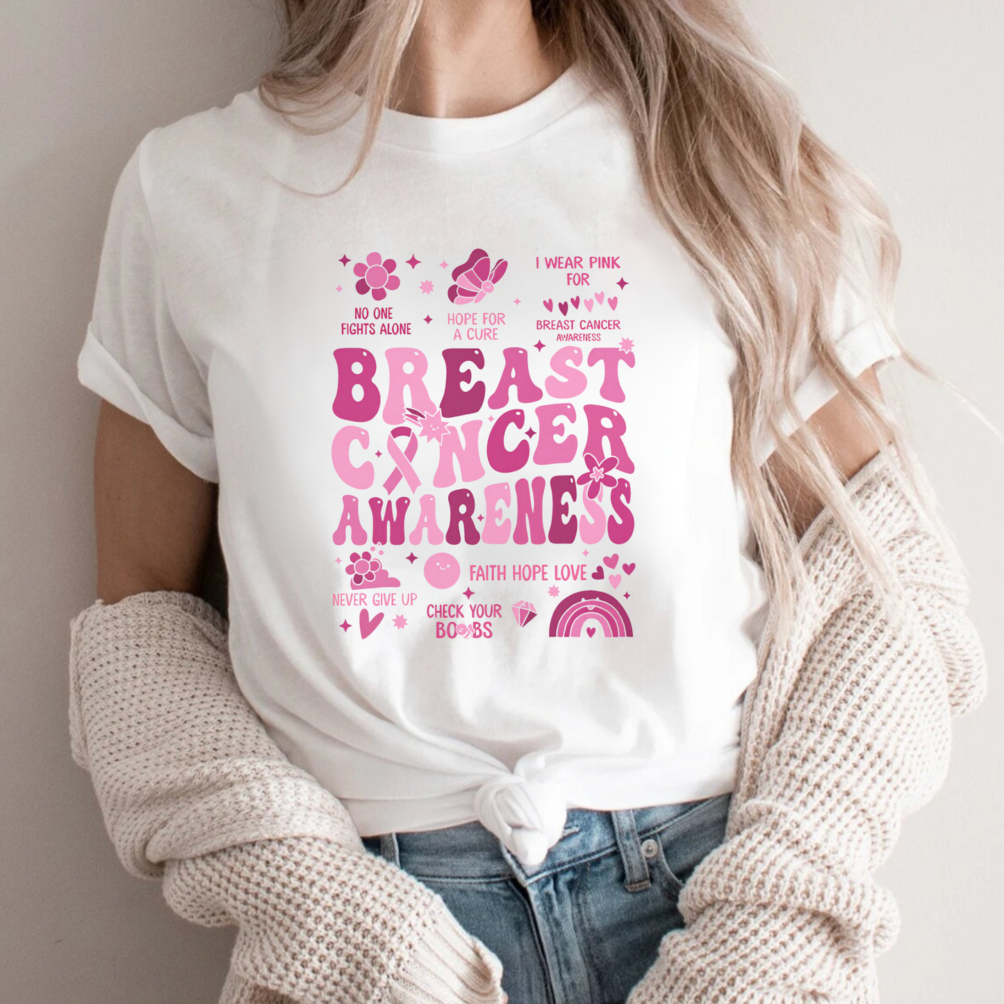 Check your Boobs🎗️ Cancer Support T-shirt