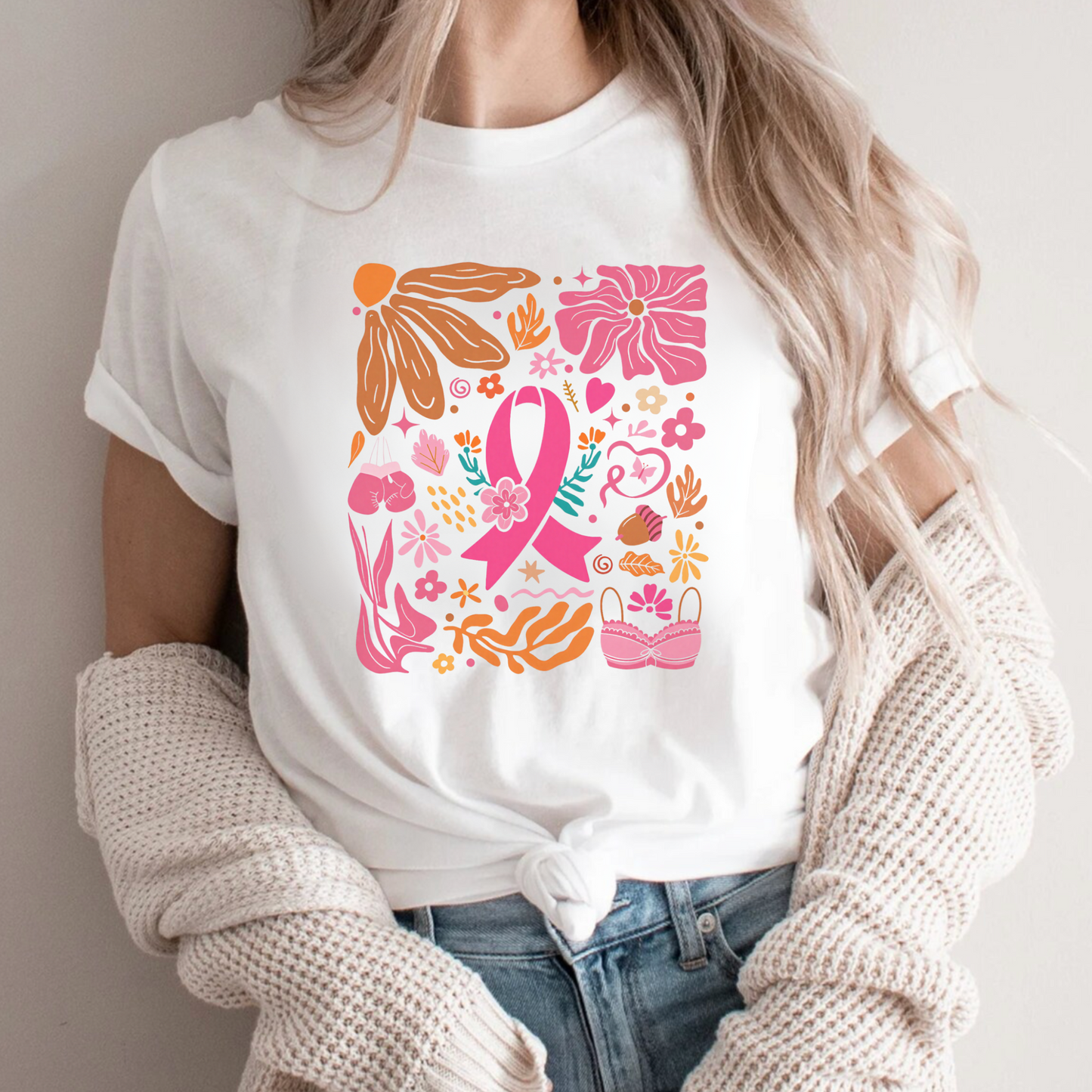 Flowers🎗️ Cancer Support T-shirt