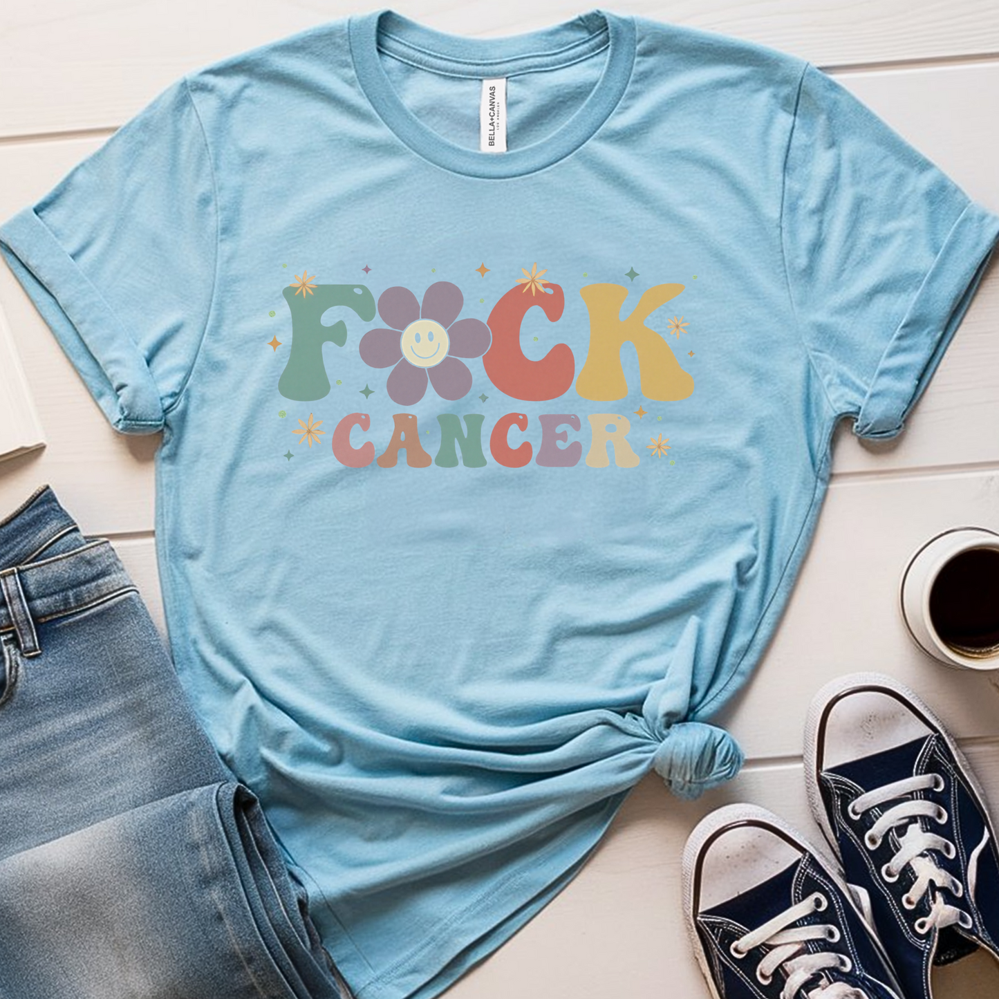 F. Cancer Flower🎗️ Cancer Support T-shirt