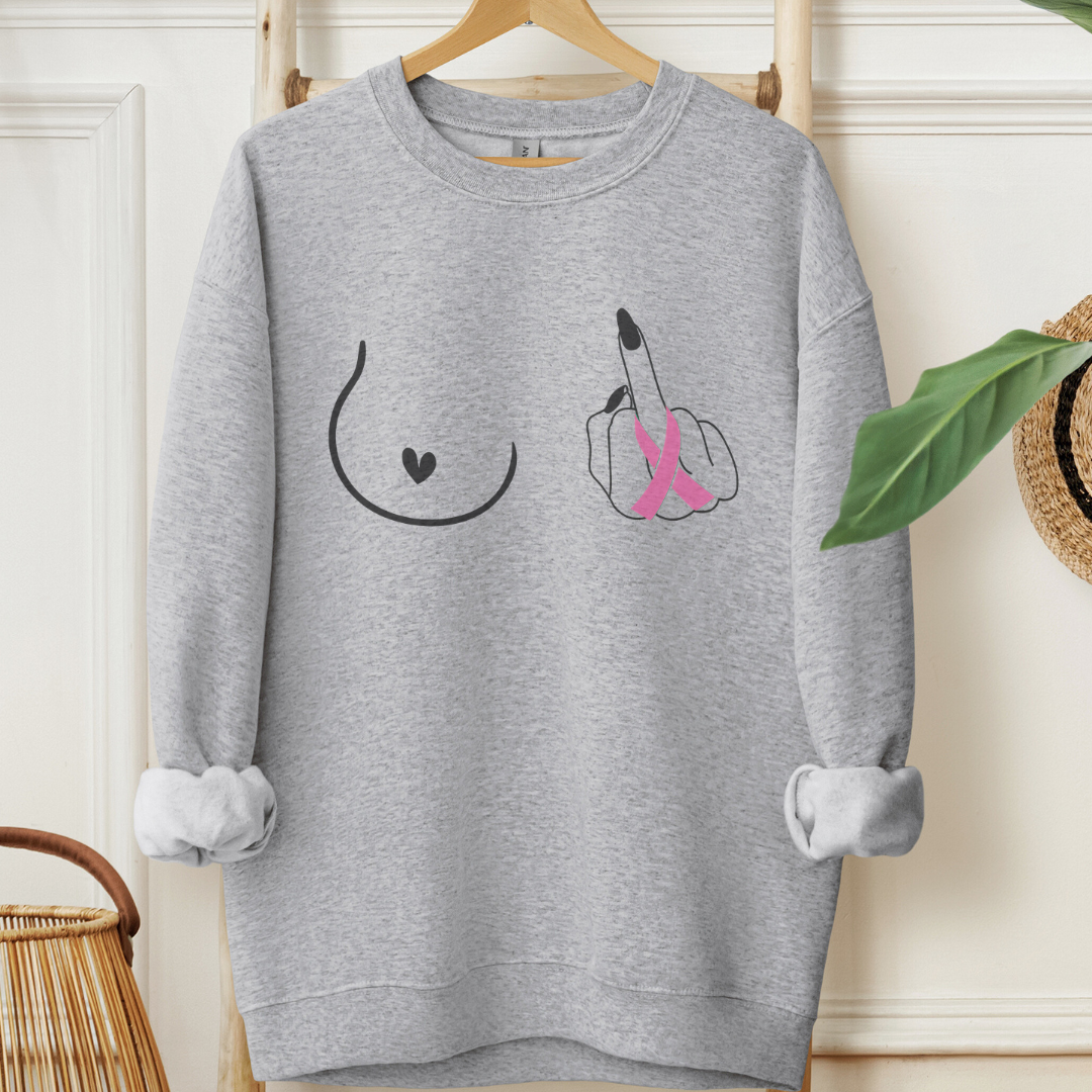 Breast (Middle finger left side)🎗️Cancer support Sweatshirt