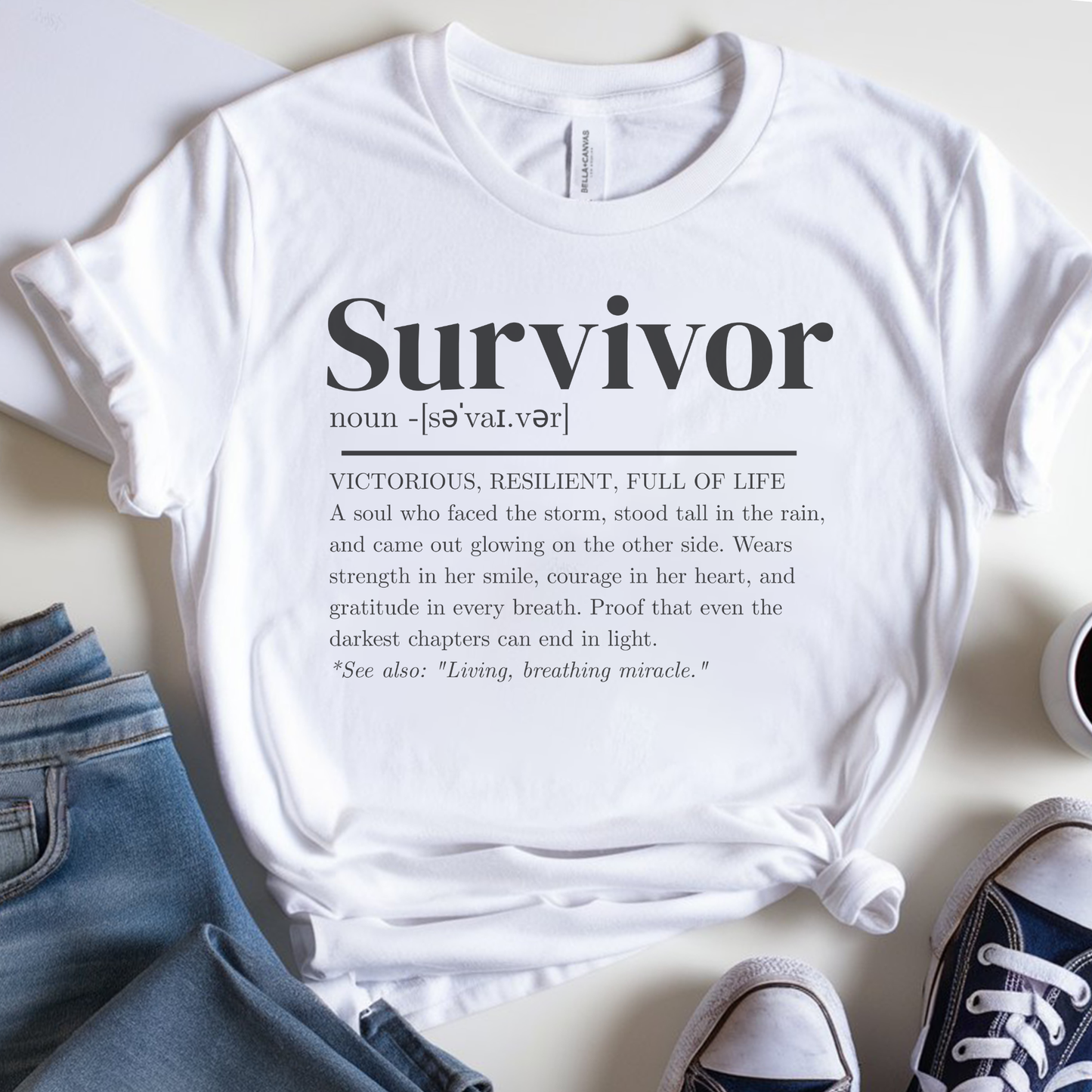 Survivor Noun🎗️ Cancer Support T-shirt