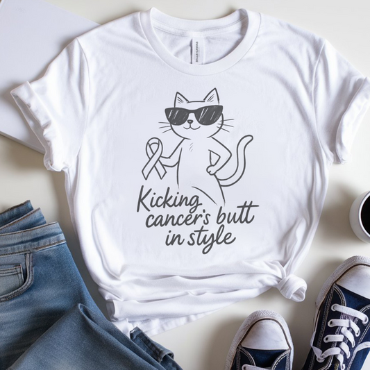 Kicking🎗️ Cancer Support T-shirt