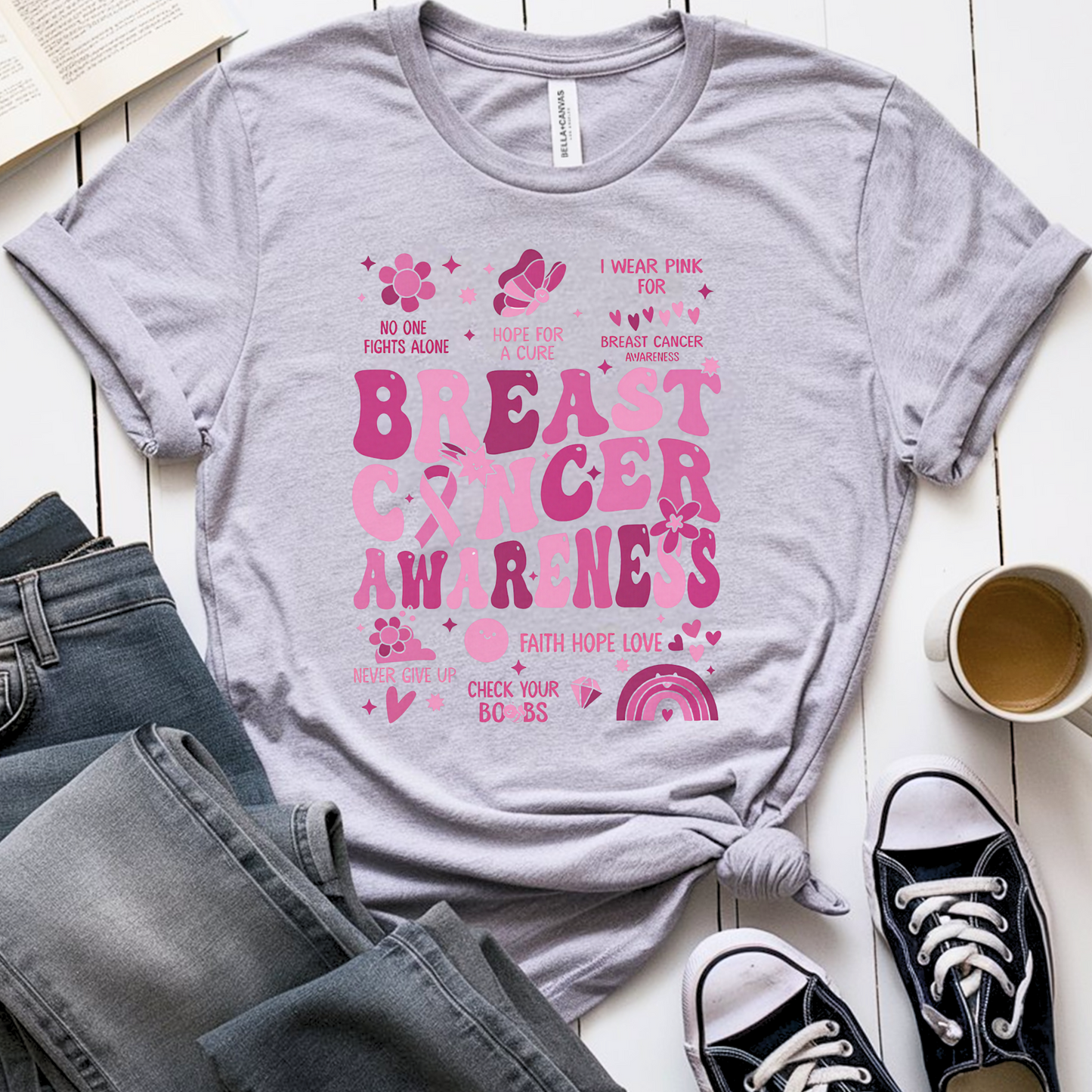 Check your Boobs🎗️ Cancer Support T-shirt