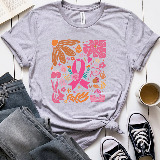 Flowers🎗️ Cancer Support T-shirt