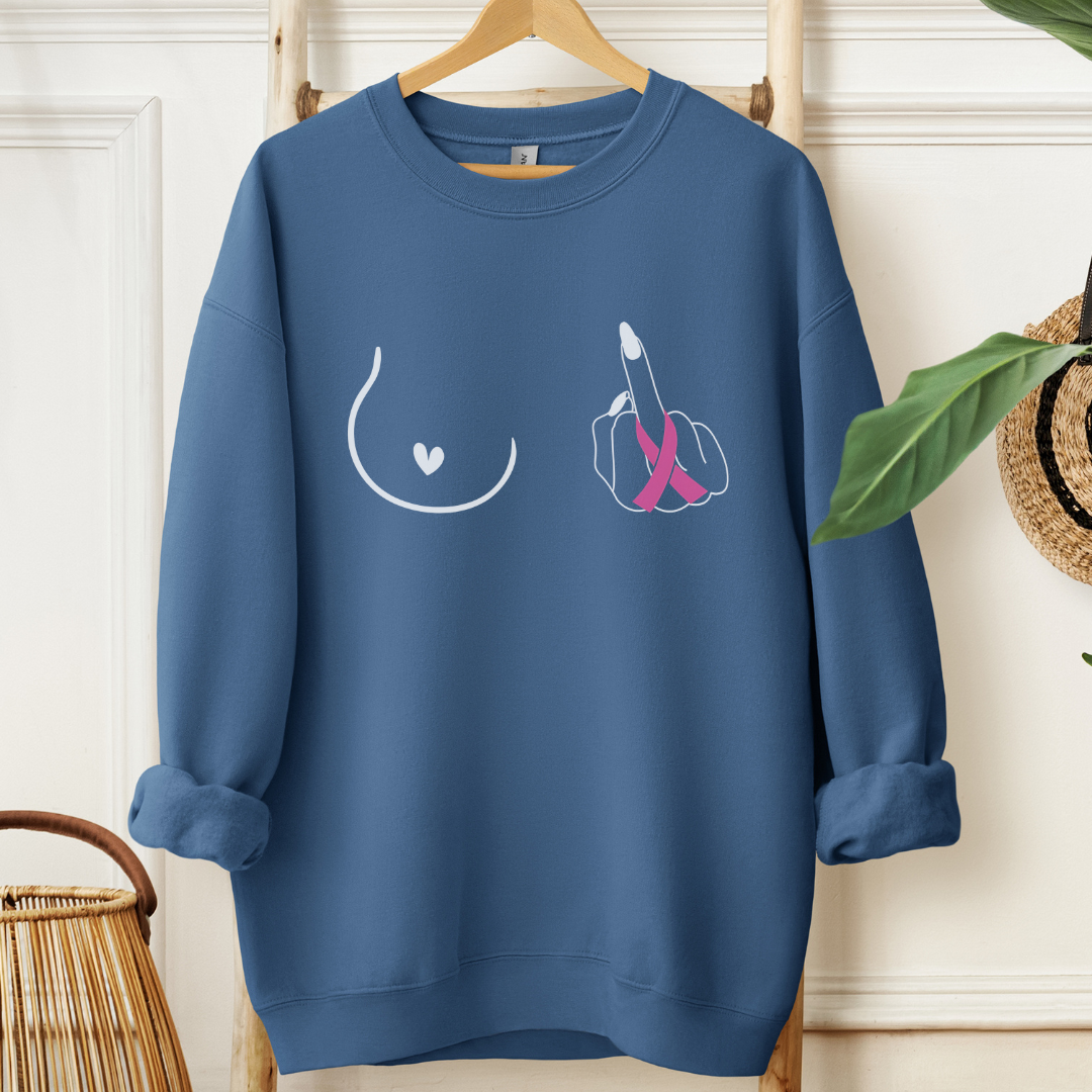 Breast (Middle finger left side)🎗️Cancer support Sweatshirt