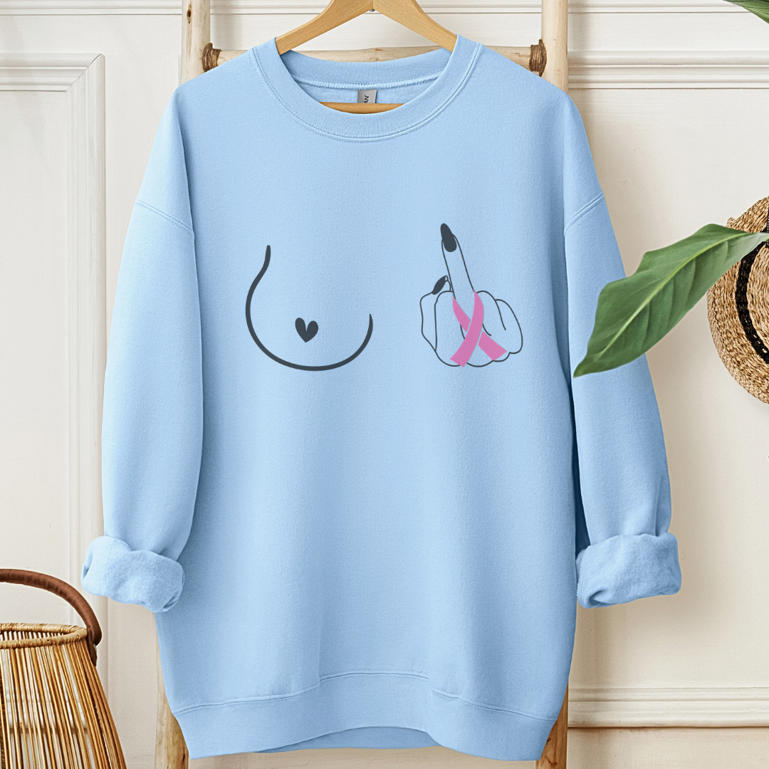 Breast (Middle finger left side)🎗️Cancer support Sweatshirt