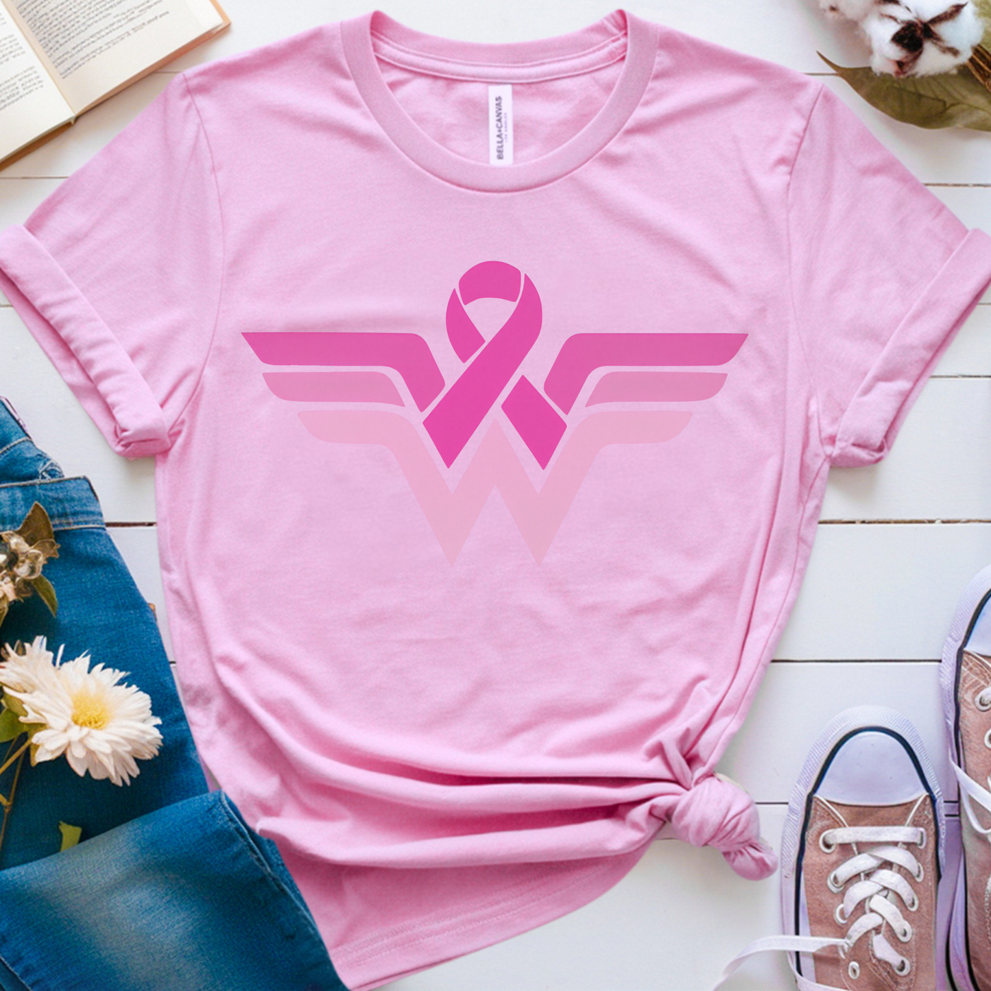 Wonder Woman Breast🎗️ Cancer Support T-shirt
