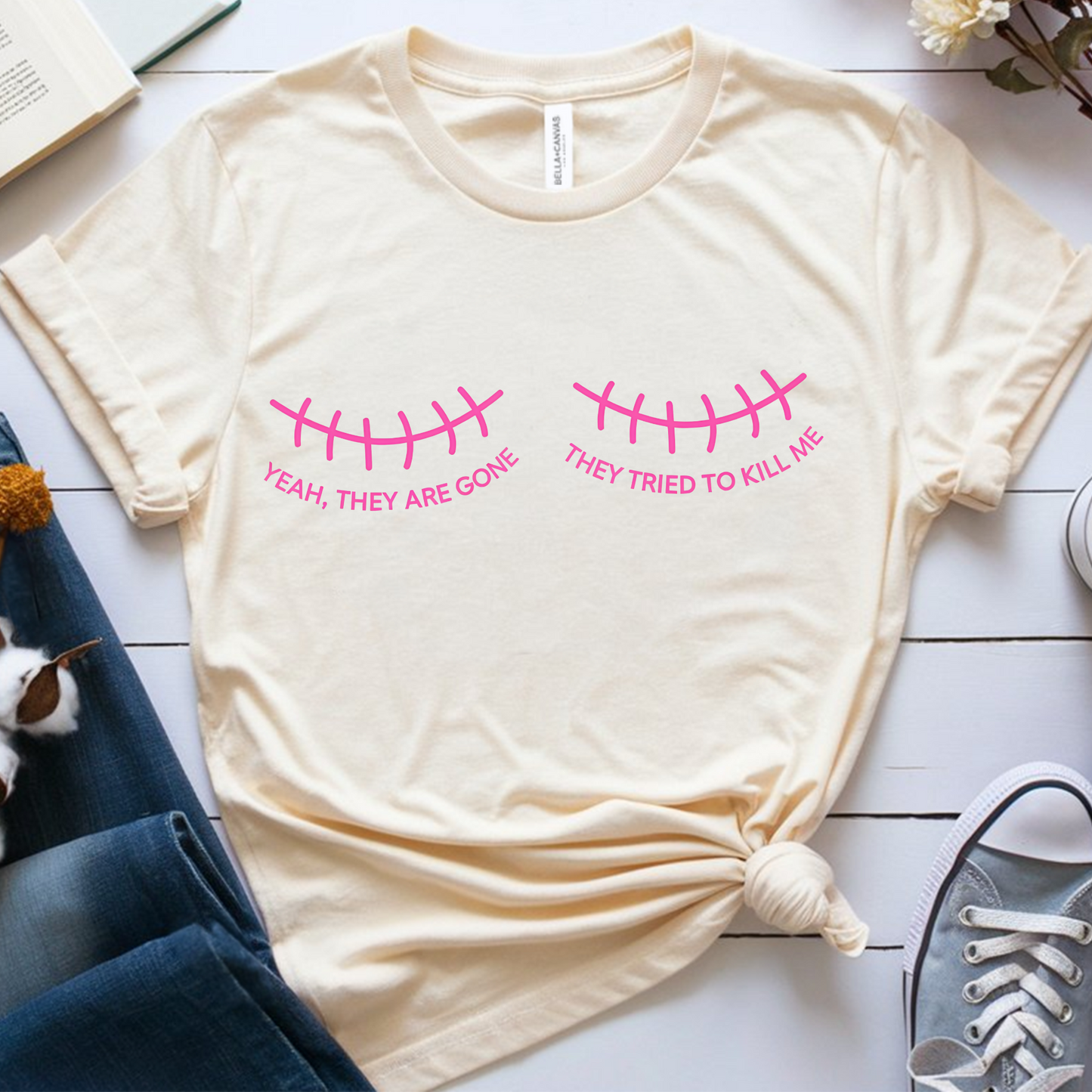 Gone (scars)๐๏ธ Cancer Support T-shirt