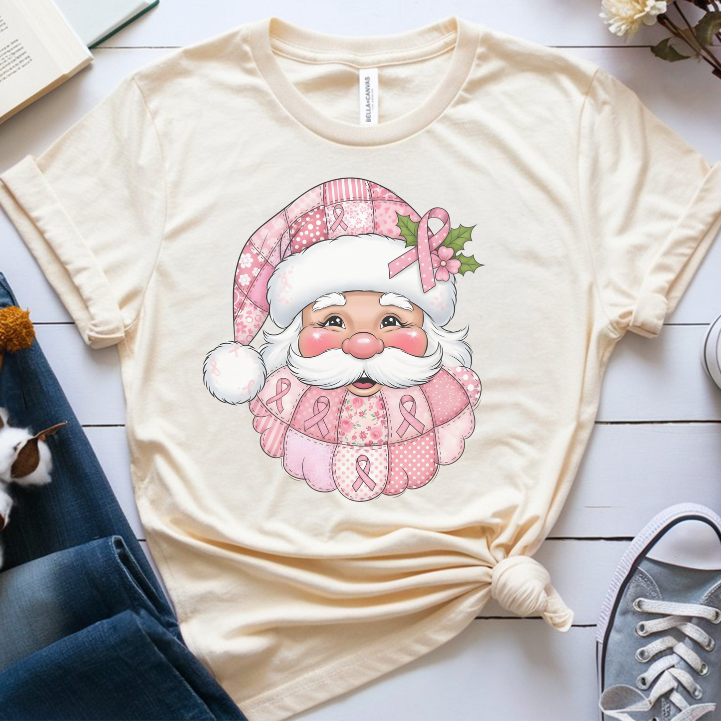 Santa🎗️ Cancer Support T-shirt (Christmas Limited Edition)