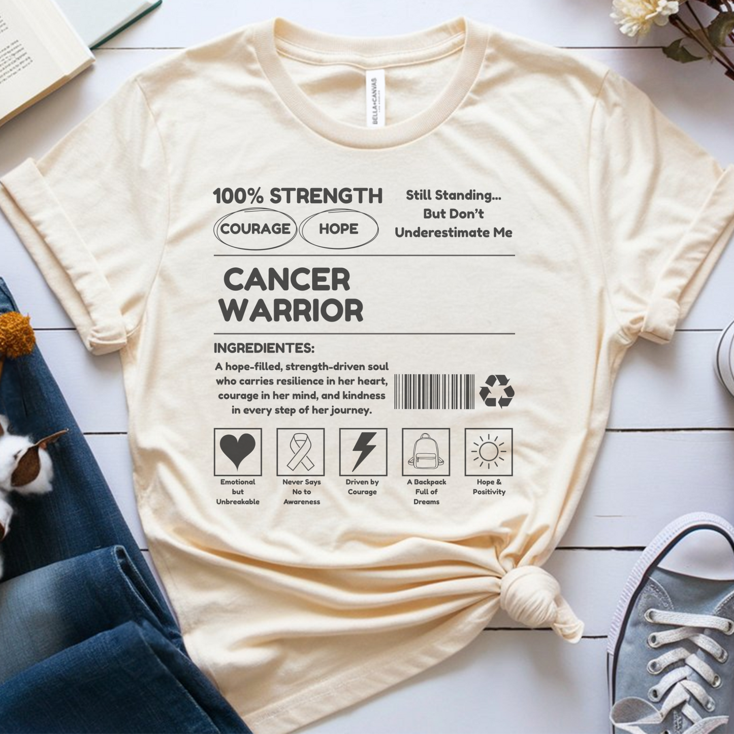 100% Strength🎗️ Cancer Support T-shirt