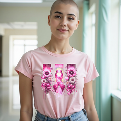 Breast Flowers🎗️ Cancer Support T-shirt