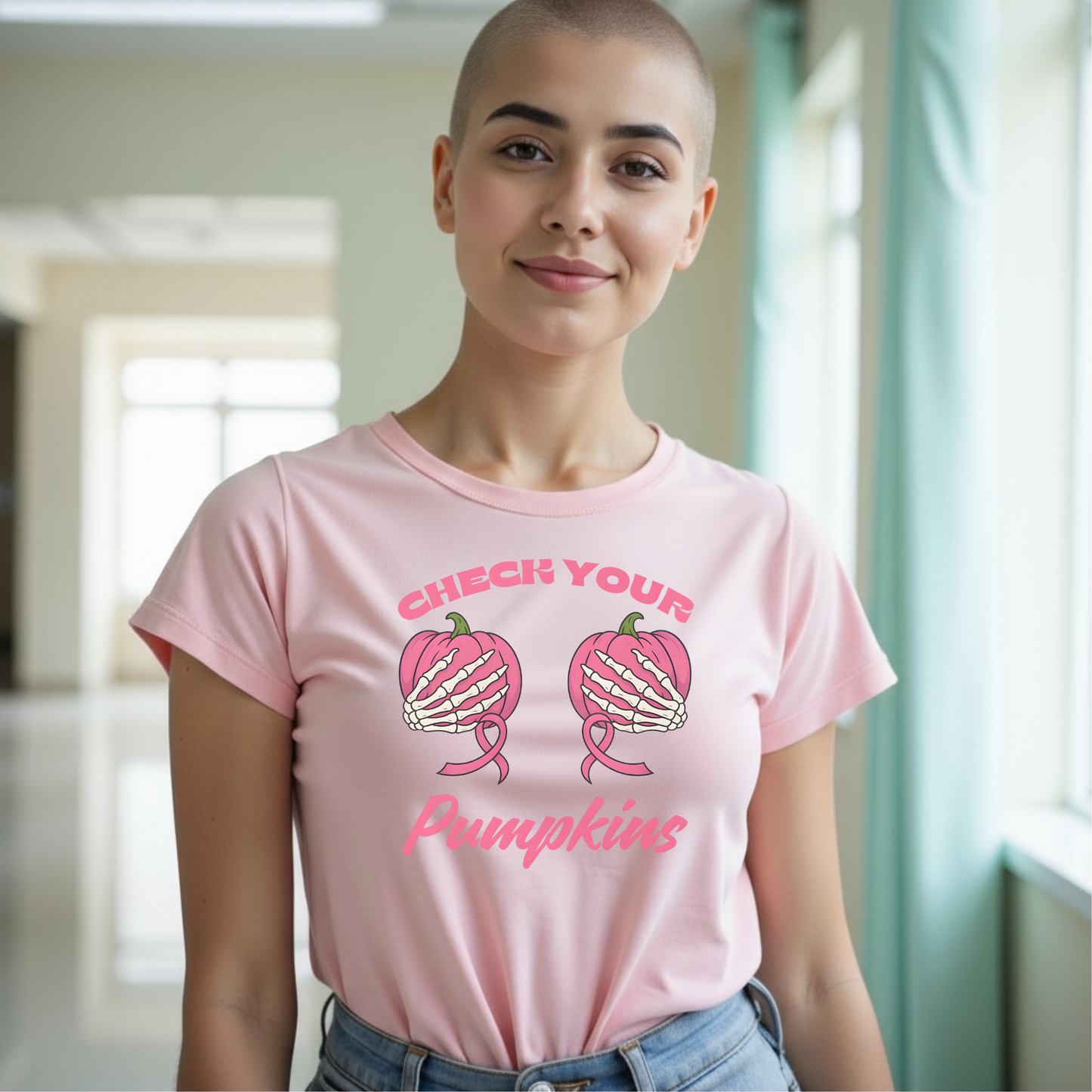 Check Pumpkins🎗️ Cancer Support T-shirt