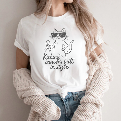 Kicking🎗️ Cancer Support T-shirt