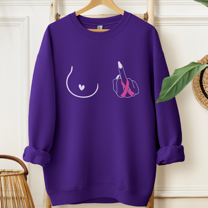 Breast (Middle finger left side)🎗️Cancer support Sweatshirt
