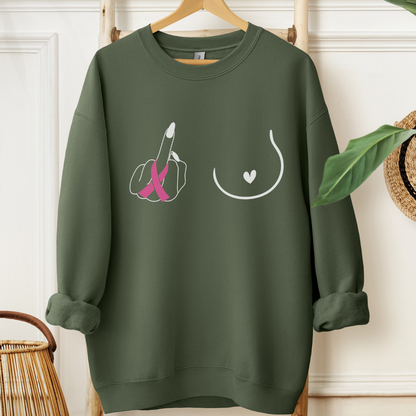Breast (Middle finger Right side)🎗️Cancer support Sweatshirt