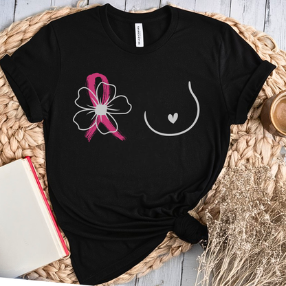Breast (Flower on RIGHT side)🎗️ Cancer Support T-shirt