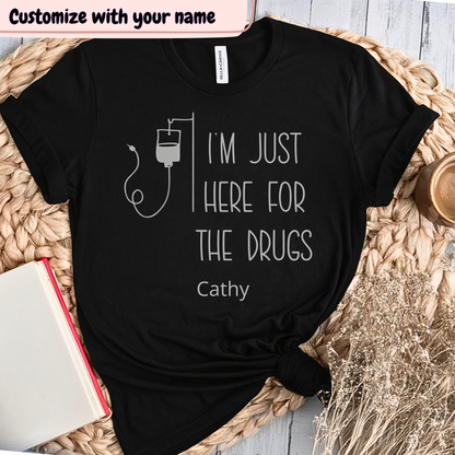 Just here🎗️(PERSONALIZED) Cancer Support T-shirt