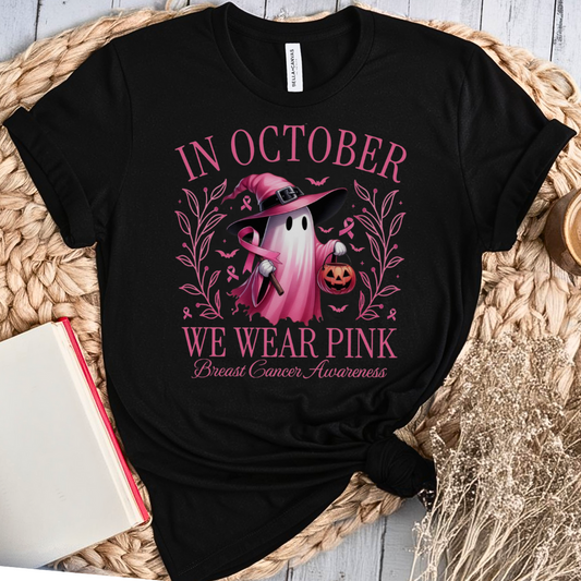 In October🎗️ Cancer Support T-shirt