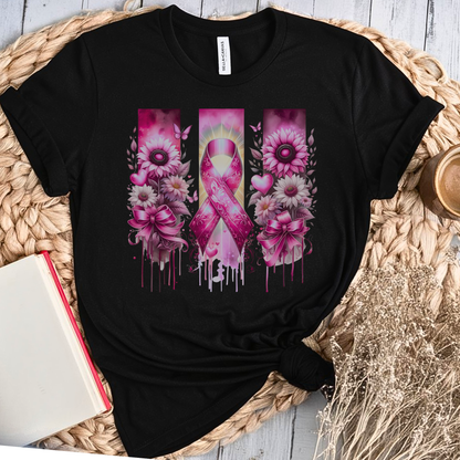 Breast Flowers🎗️ Cancer Support T-shirt