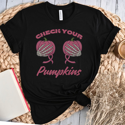 Check Pumpkins🎗️ Cancer Support T-shirt