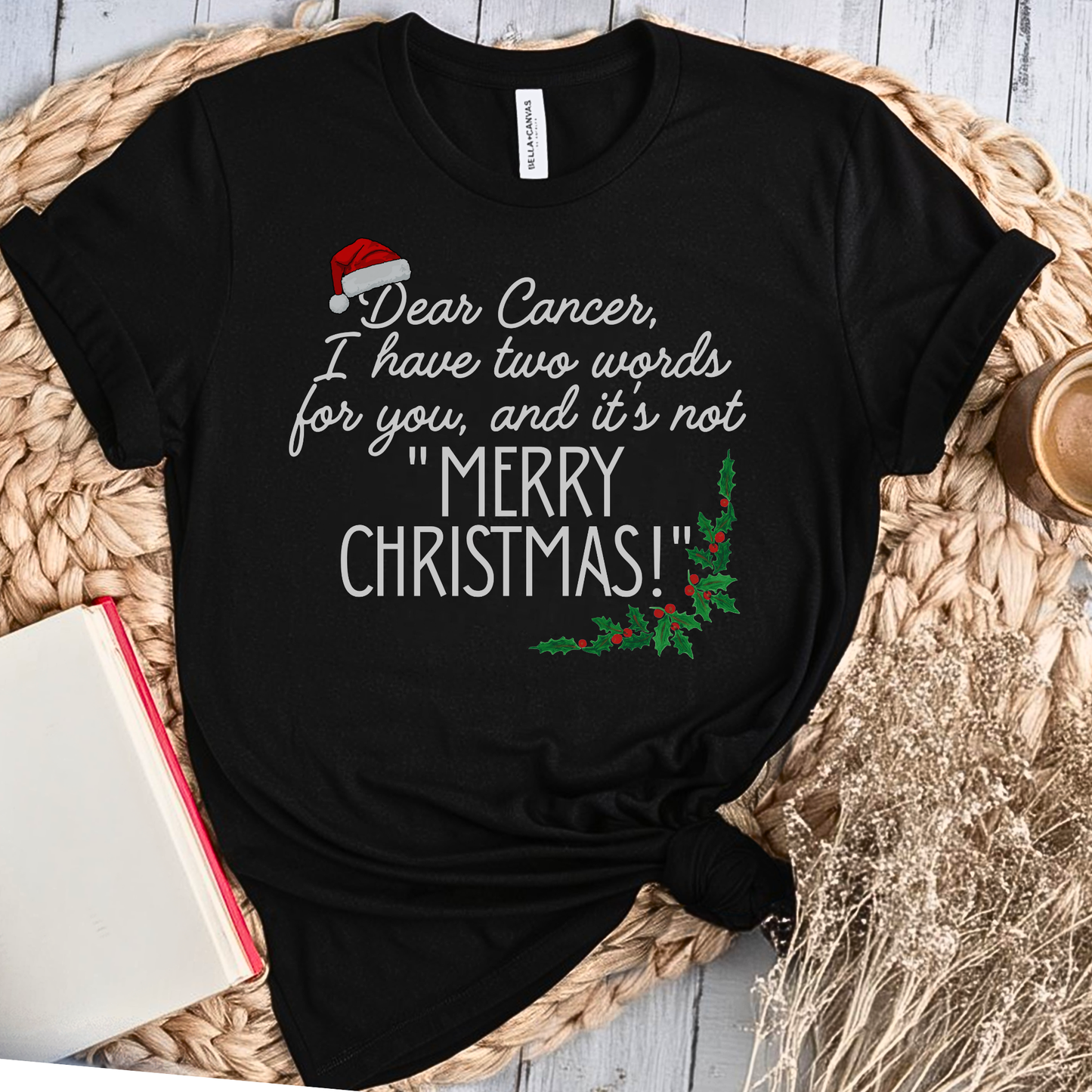 Two Words🎗️ Cancer Support T-shirt (Christmas Limited Edition)