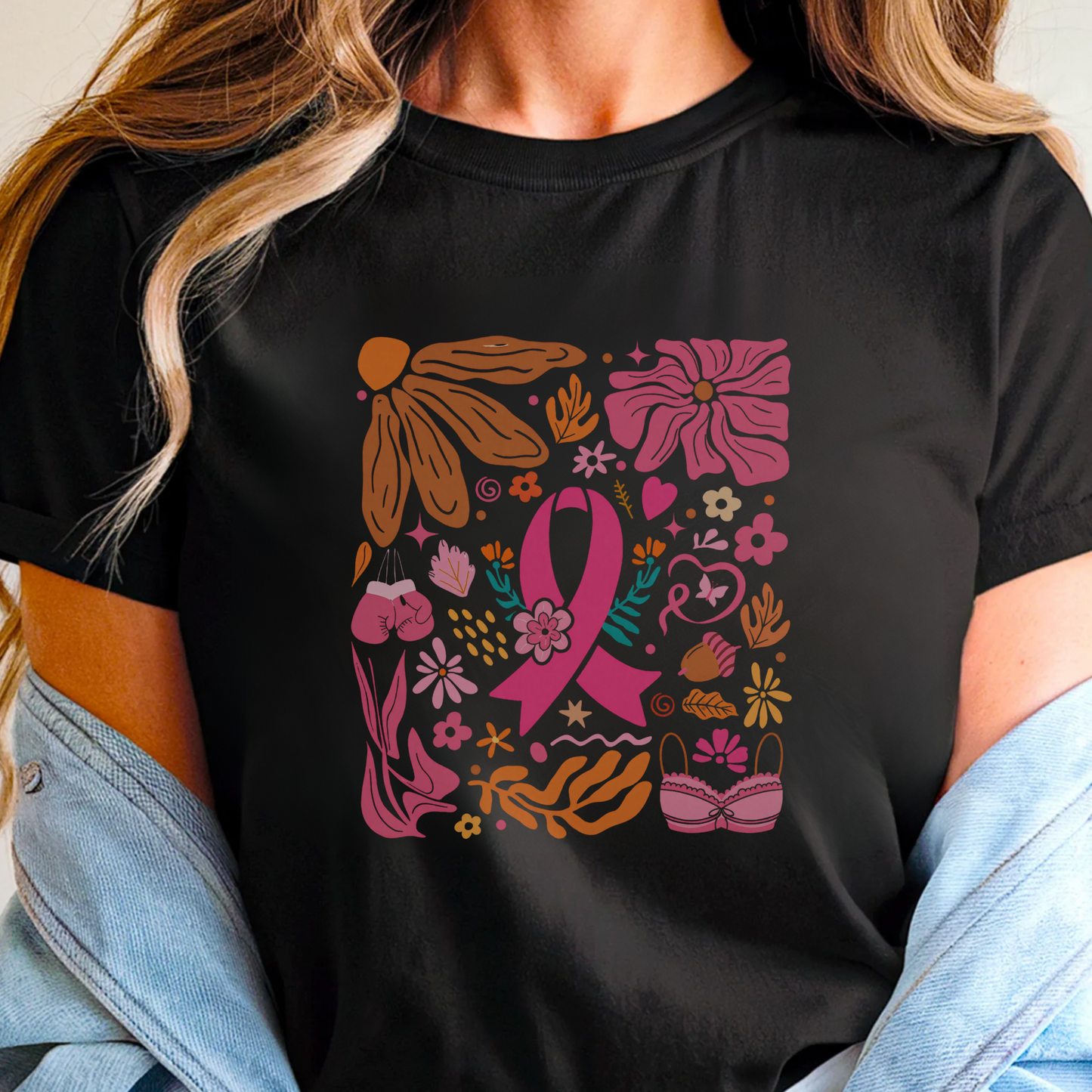 Flowers🎗️ Cancer Support T-shirt