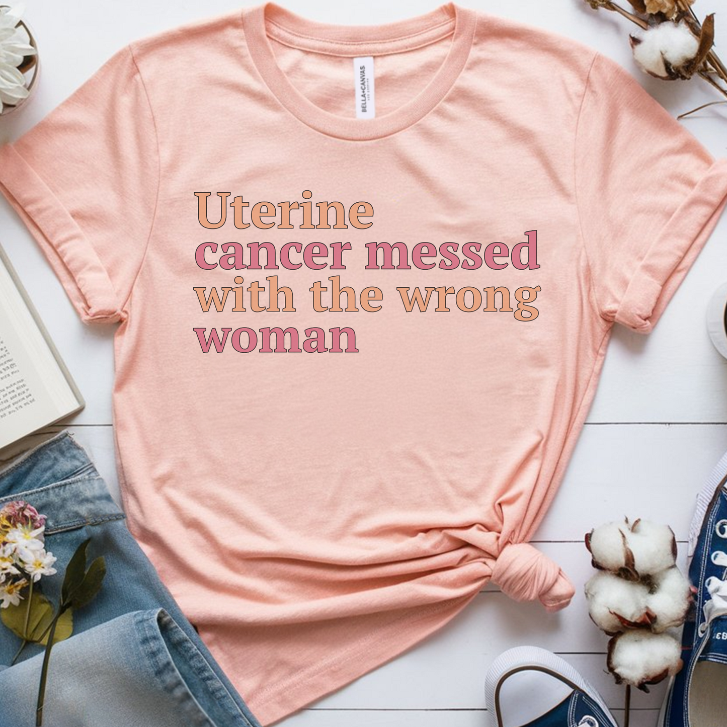 Uterine Messed🎗️ Cancer Support T-shirt