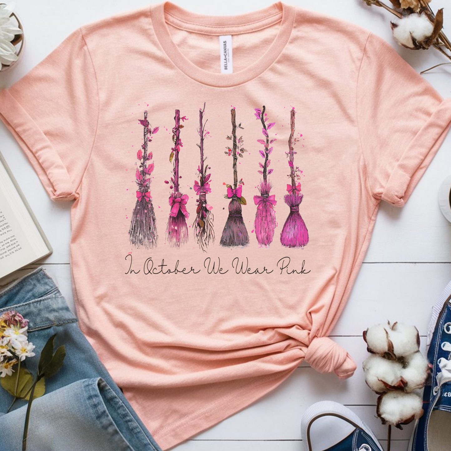 Witch October🎗️Cancer Support T-shirt