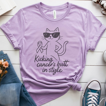 Kicking🎗️ Cancer Support T-shirt