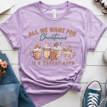 Cure🎗️ Cancer Support T-shirt (Christmas Limited Edition)