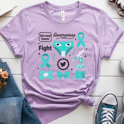 Cervical Awareness🎗️ Cancer Support T-shirt