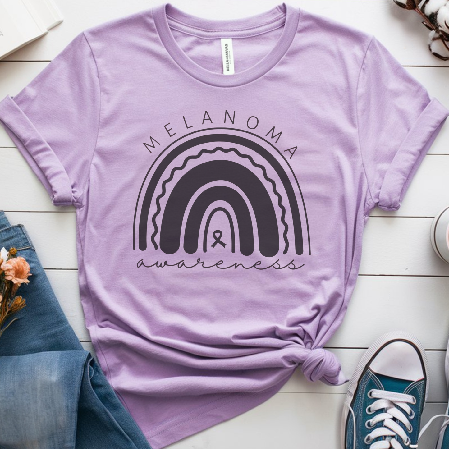 Melanoma Rainbow🎗️ Cancer Support T-shirt