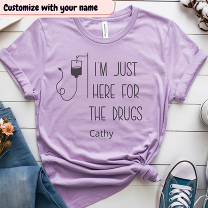 Just here🎗️(PERSONALIZED) Cancer Support T-shirt