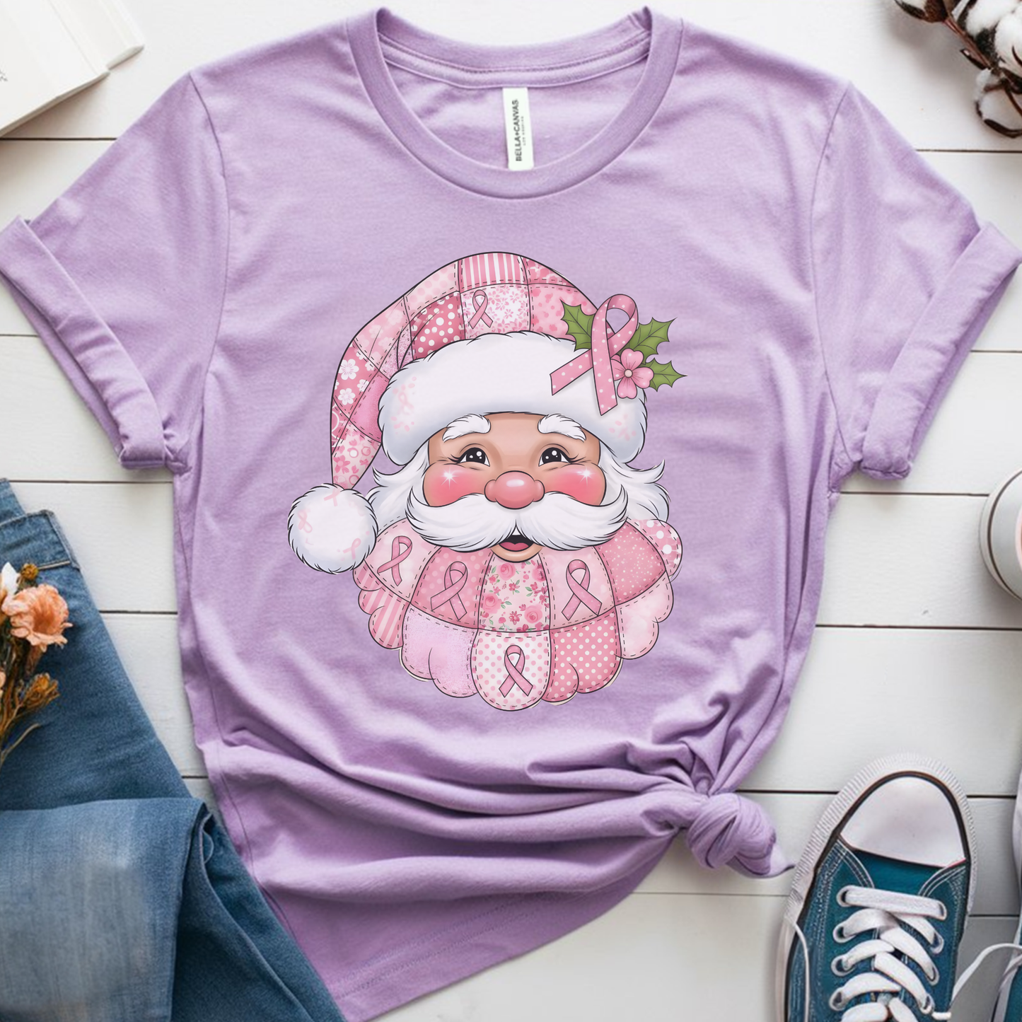 Santa🎗️ Cancer Support T-shirt (Christmas Limited Edition)