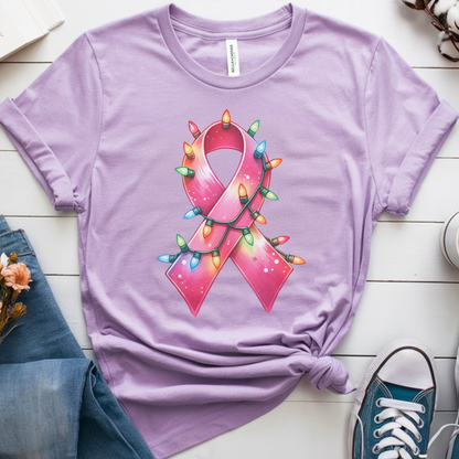 Light Ribbon🎗️ Cancer Support T-shirt (Christmas Limited Edition)