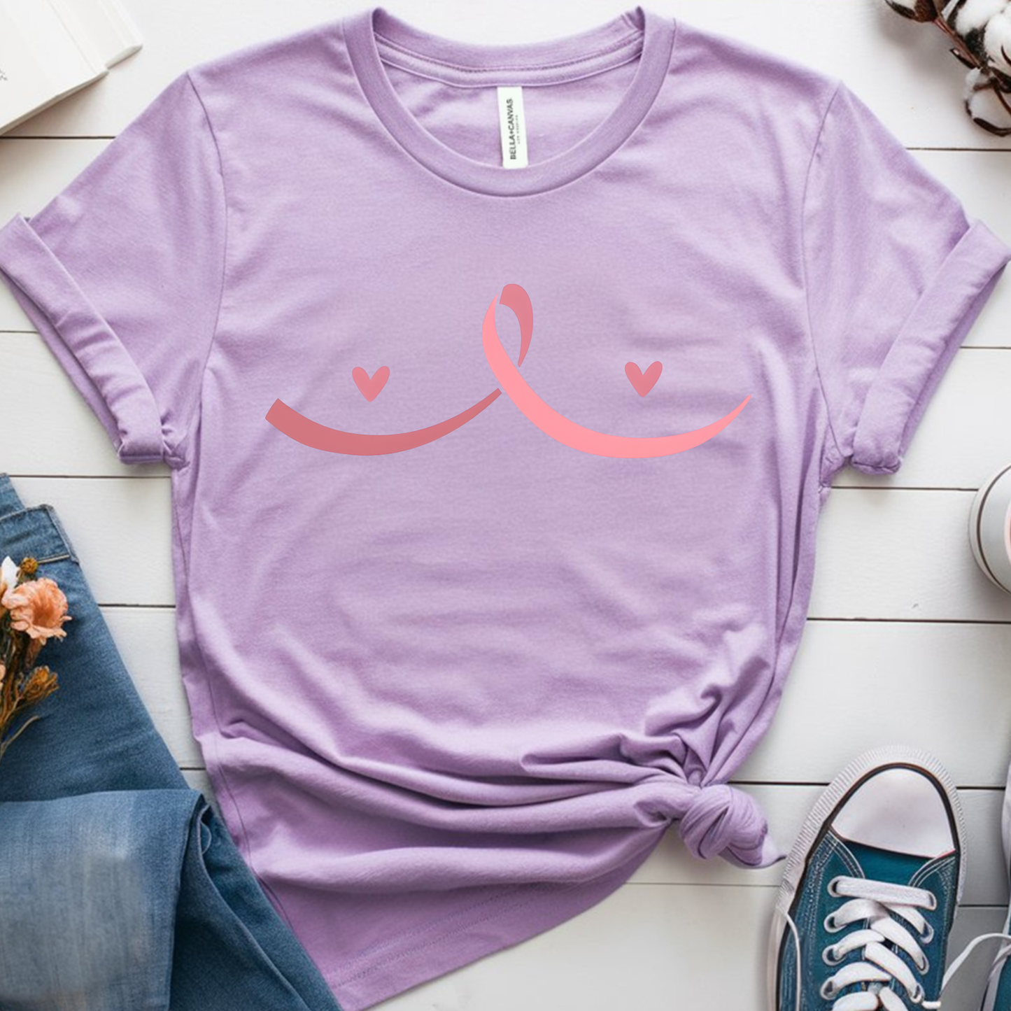 Breast Hearts🎗️ Cancer Support T-shirt
