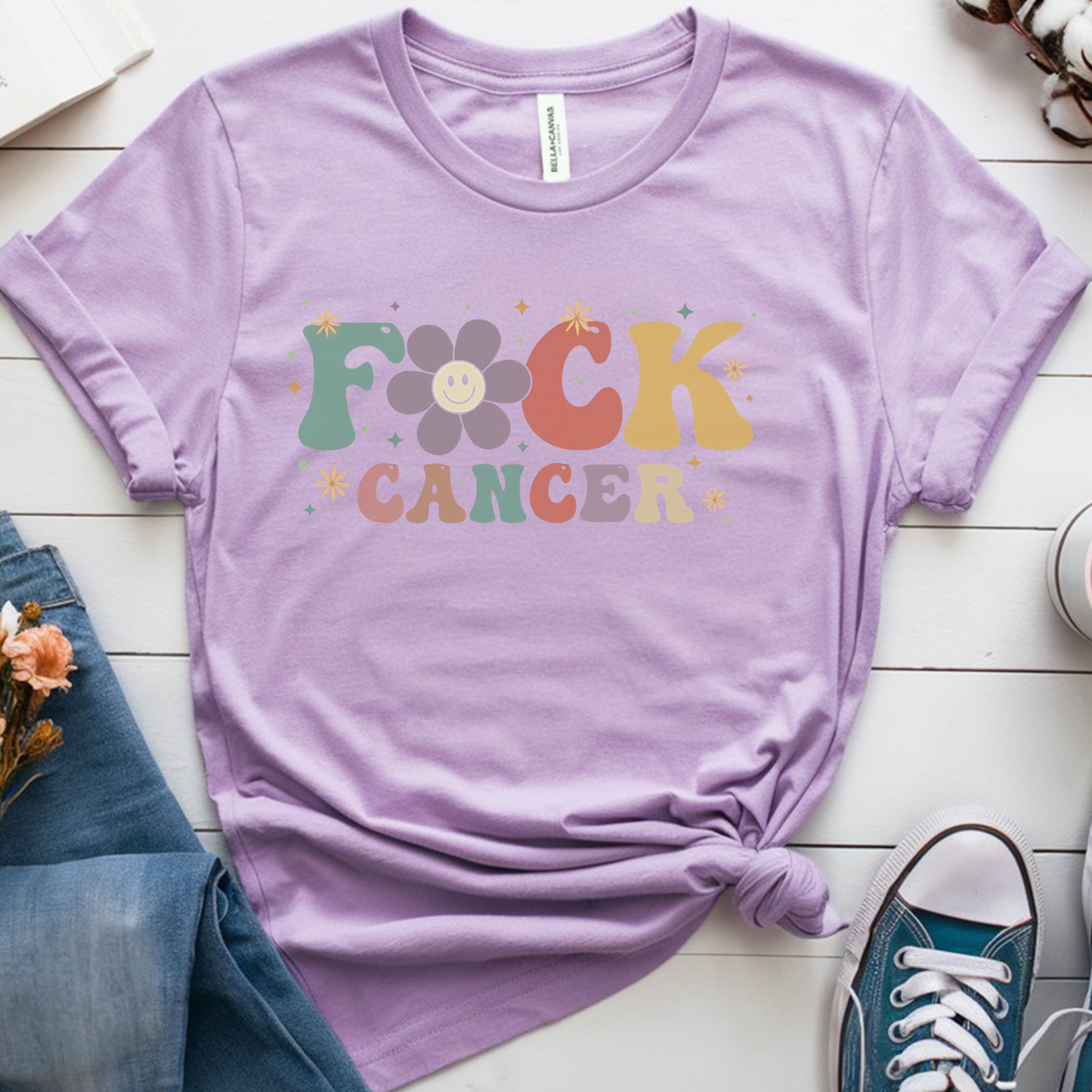 F. Cancer Flower🎗️ Cancer Support T-shirt