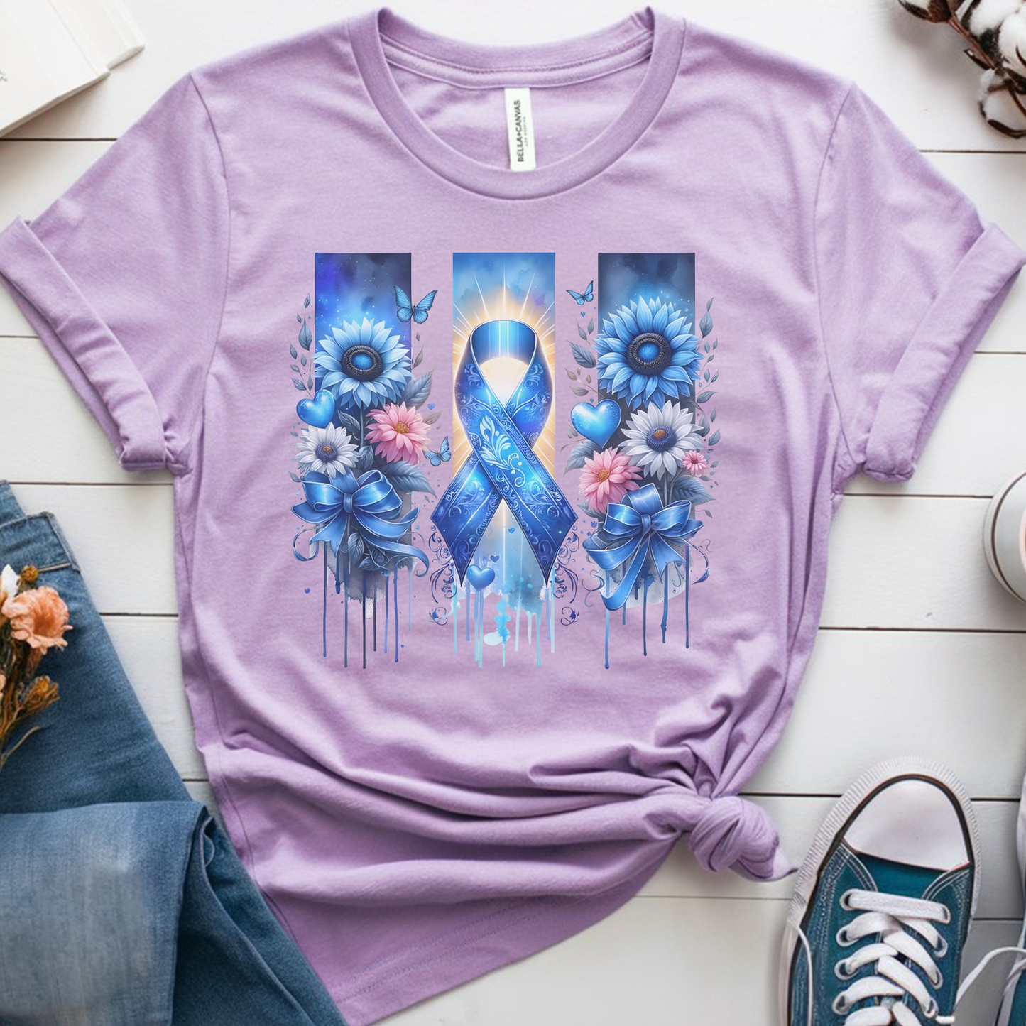 Colon Flowers🎗️ Cancer Support T-shirt