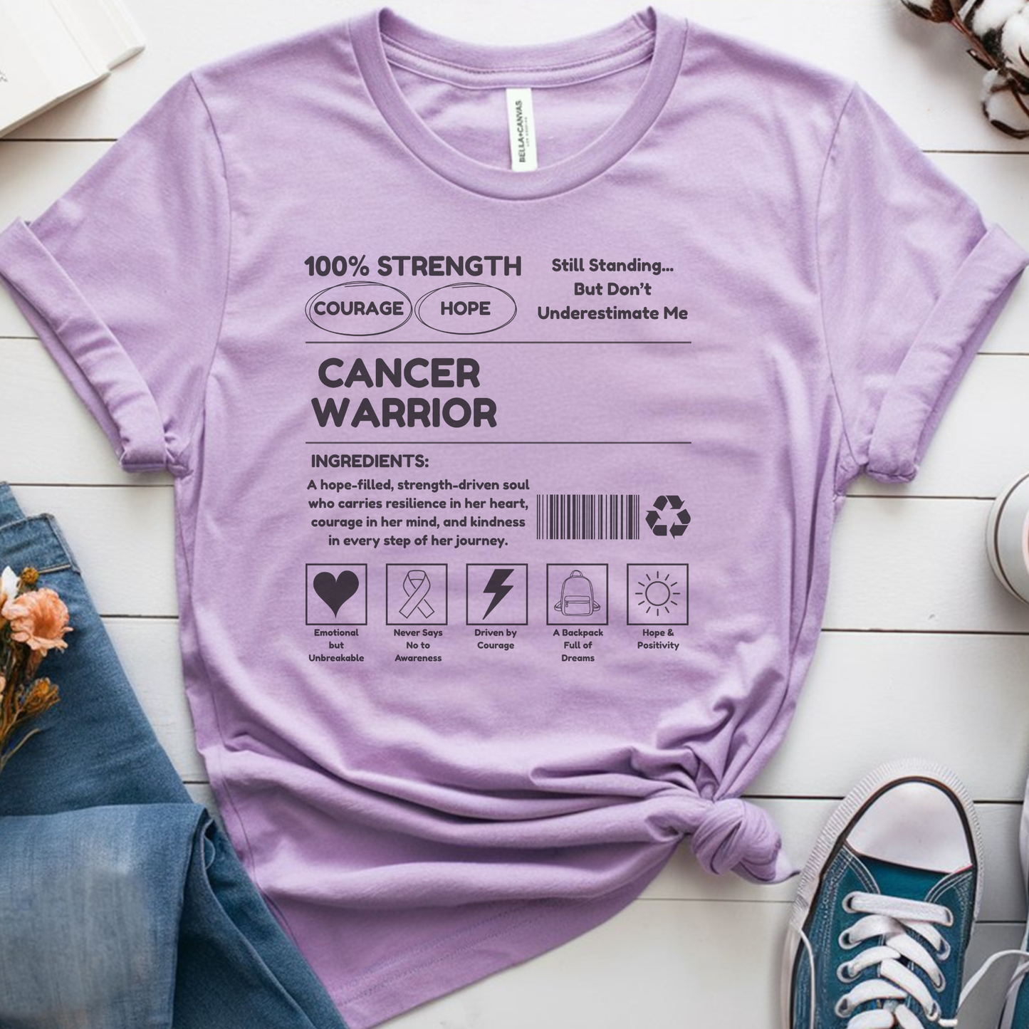 100% Strength🎗️ Cancer Support T-shirt