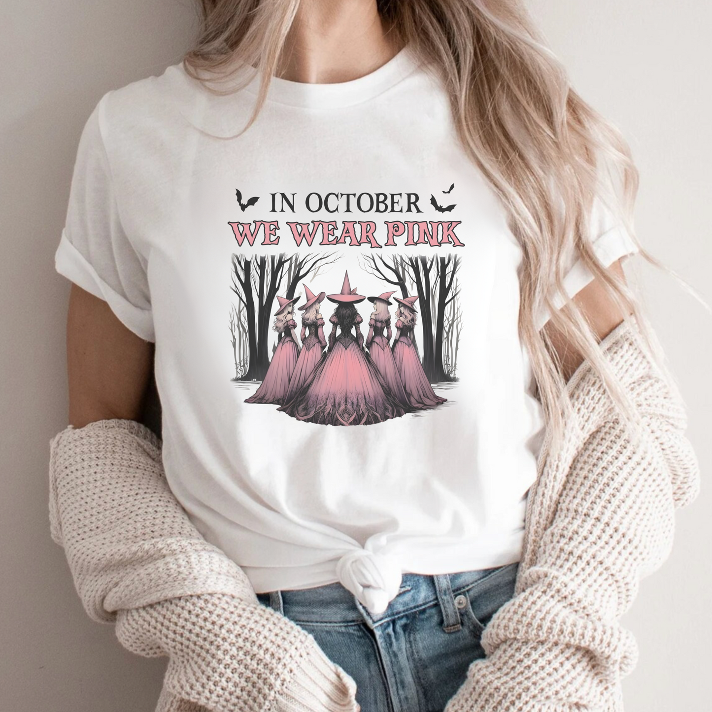 Witches October🎗️Cancer Support T-shirt