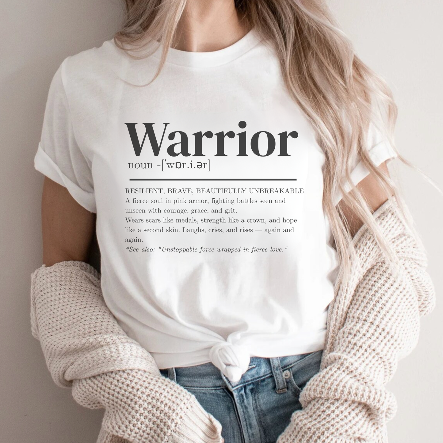 Warrior Noun🎗️ Cancer Support T-shirt