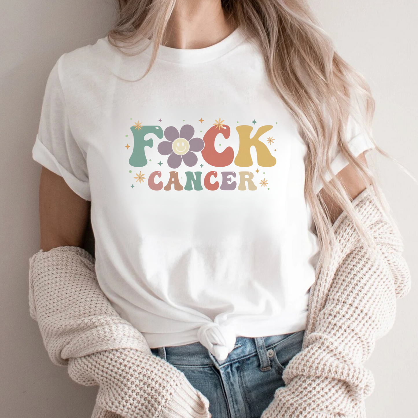 F. Cancer Flower🎗️ Cancer Support T-shirt