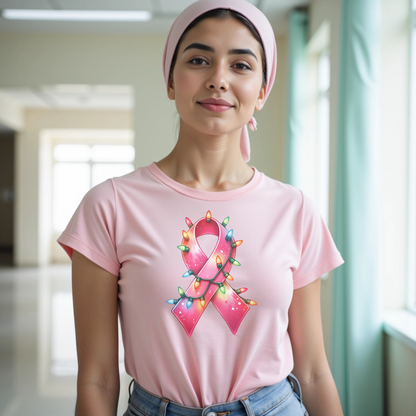 Light Ribbon🎗️ Cancer Support T-shirt (Christmas Limited Edition)