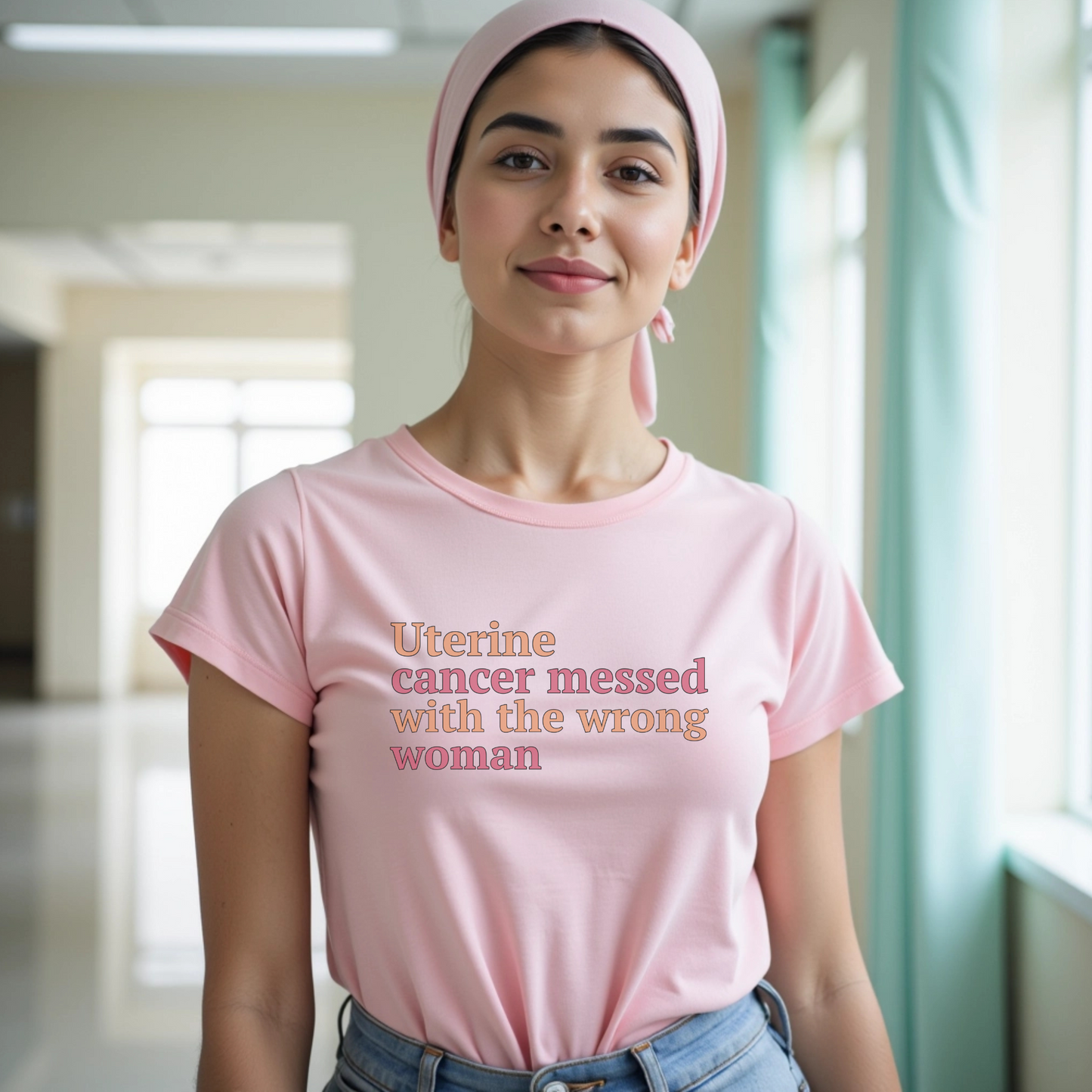 Uterine Messed🎗️ Cancer Support T-shirt